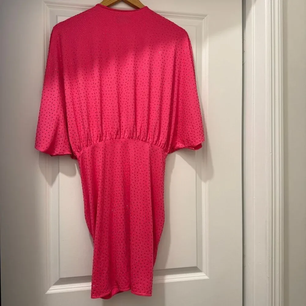 Saylor Rosemarie Rhinestone Mini Dress in Hot Pink Size M
